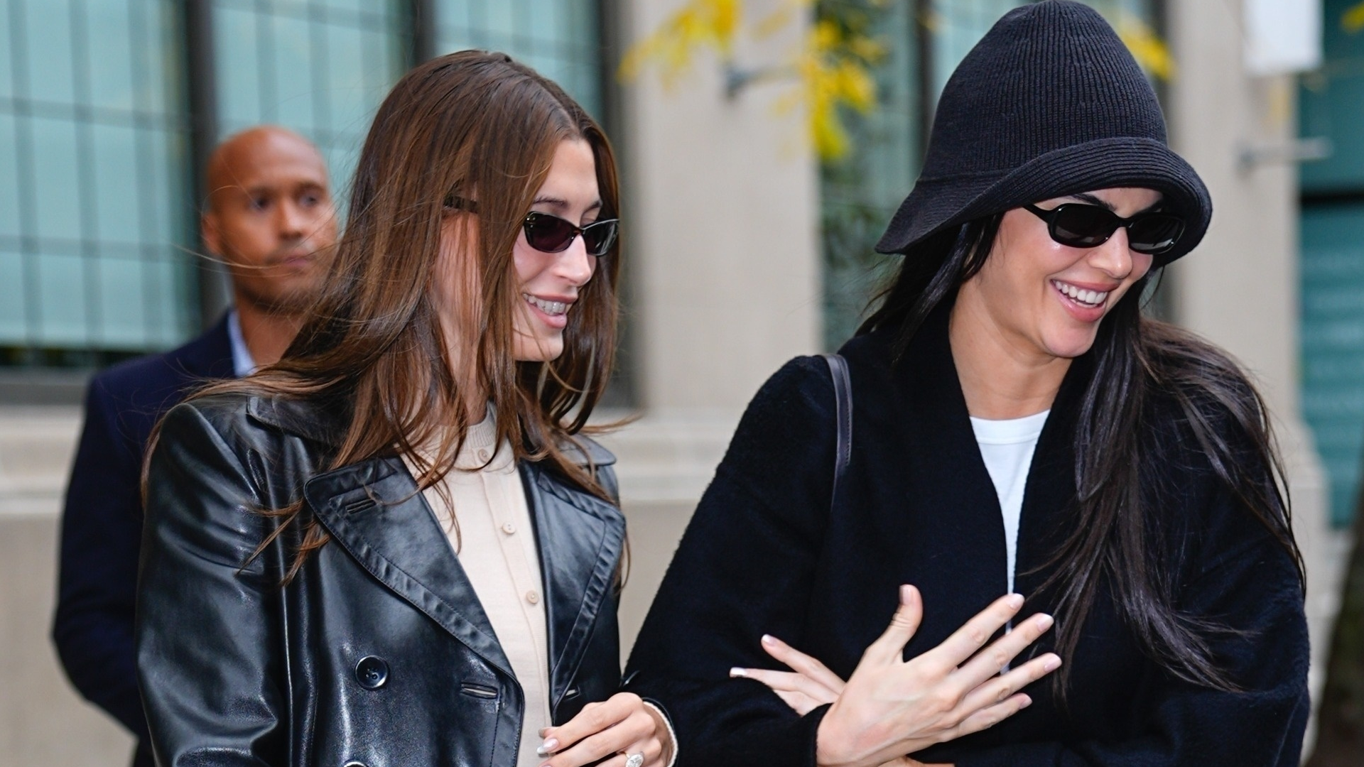 Hailey Bieber and Kendall Jenner were spotted in New York together wearing complementary fall outfits