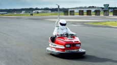 The bumper car hit a top speed of 100 mph; the carnival ride's average speed is 5 mph.