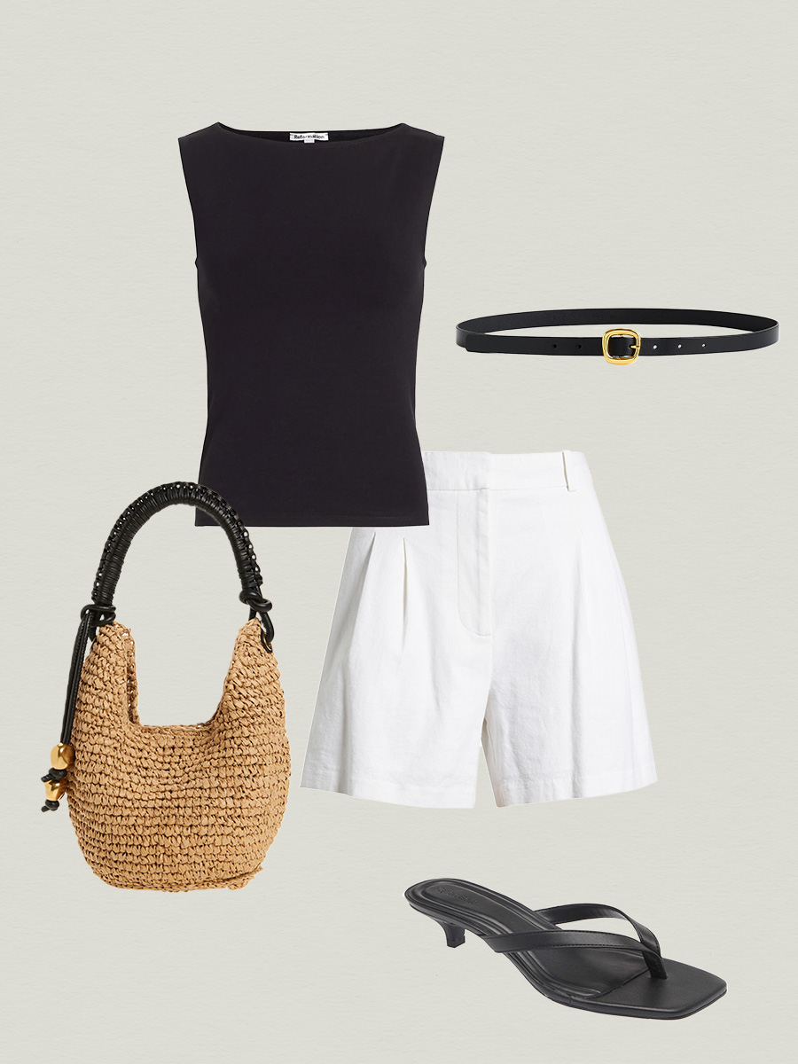 black top and white shorts nordstrom outfit