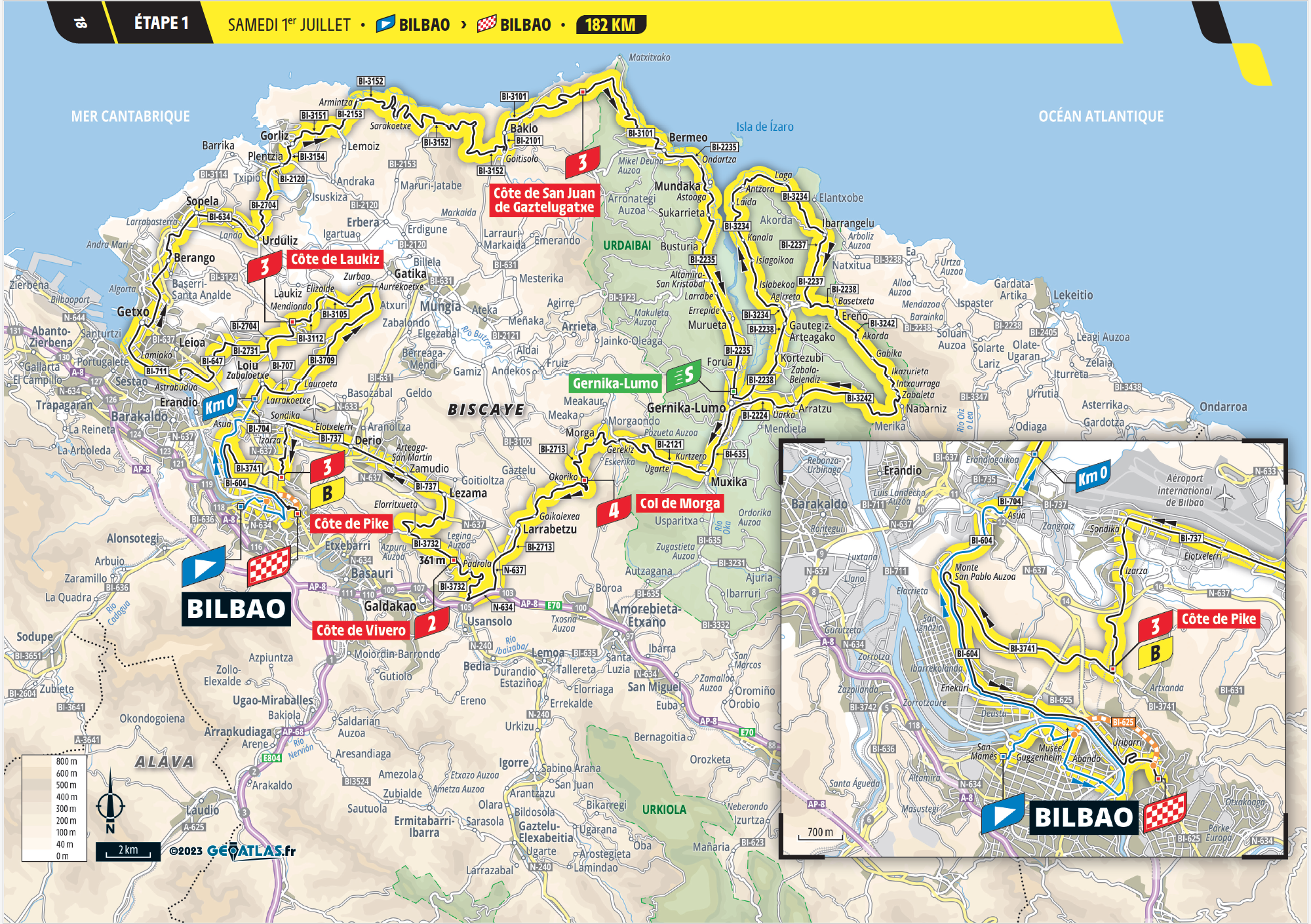 Tour de France 2023 stage one map