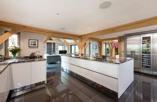 Modern kitchen in oak house