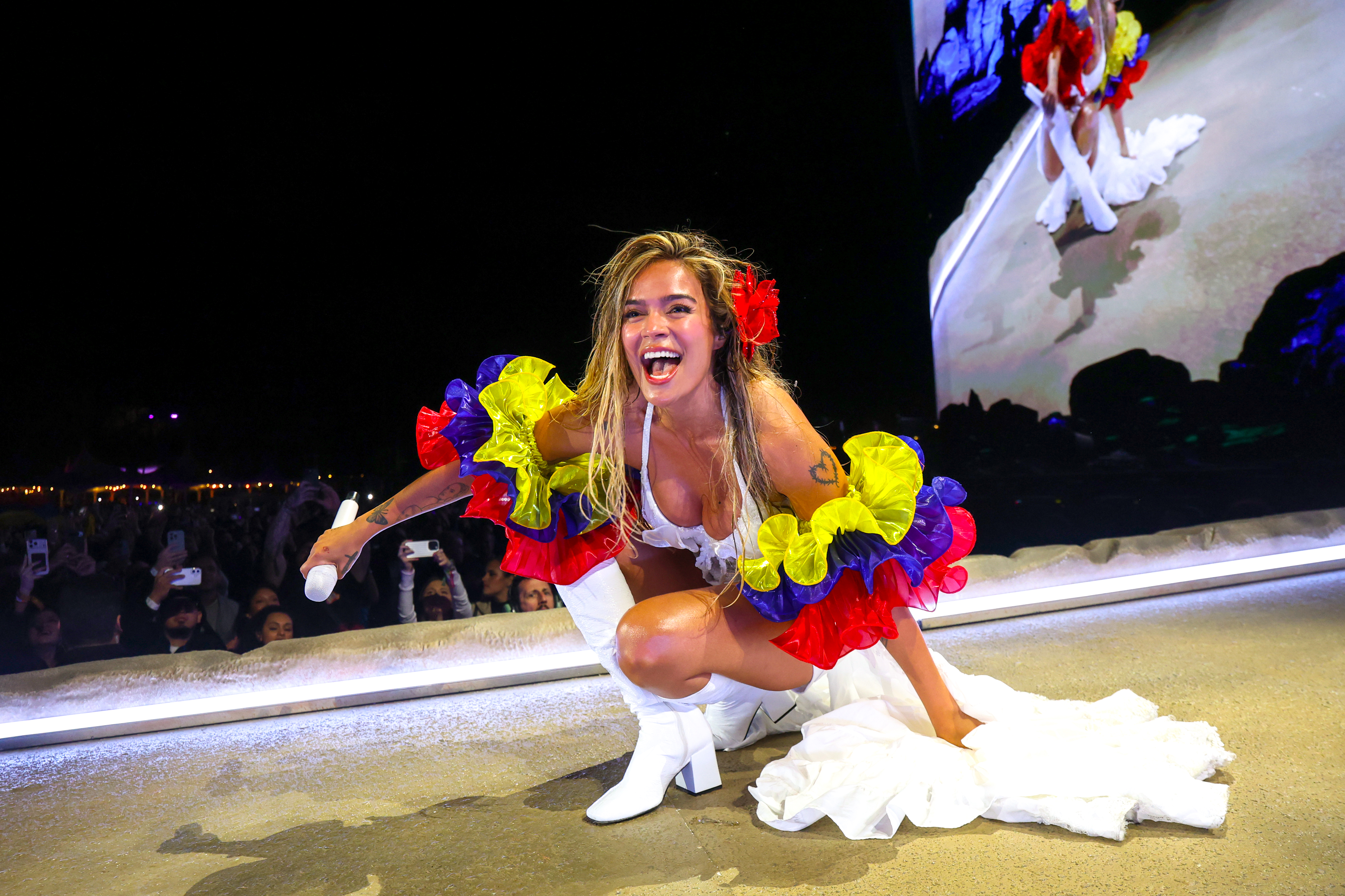 Karol G performing at Coachella.