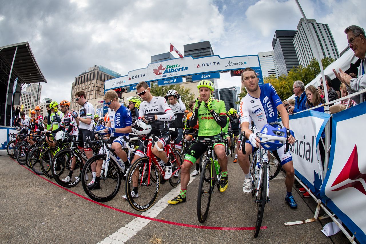 Riders get ready to roll out for todays final stage.