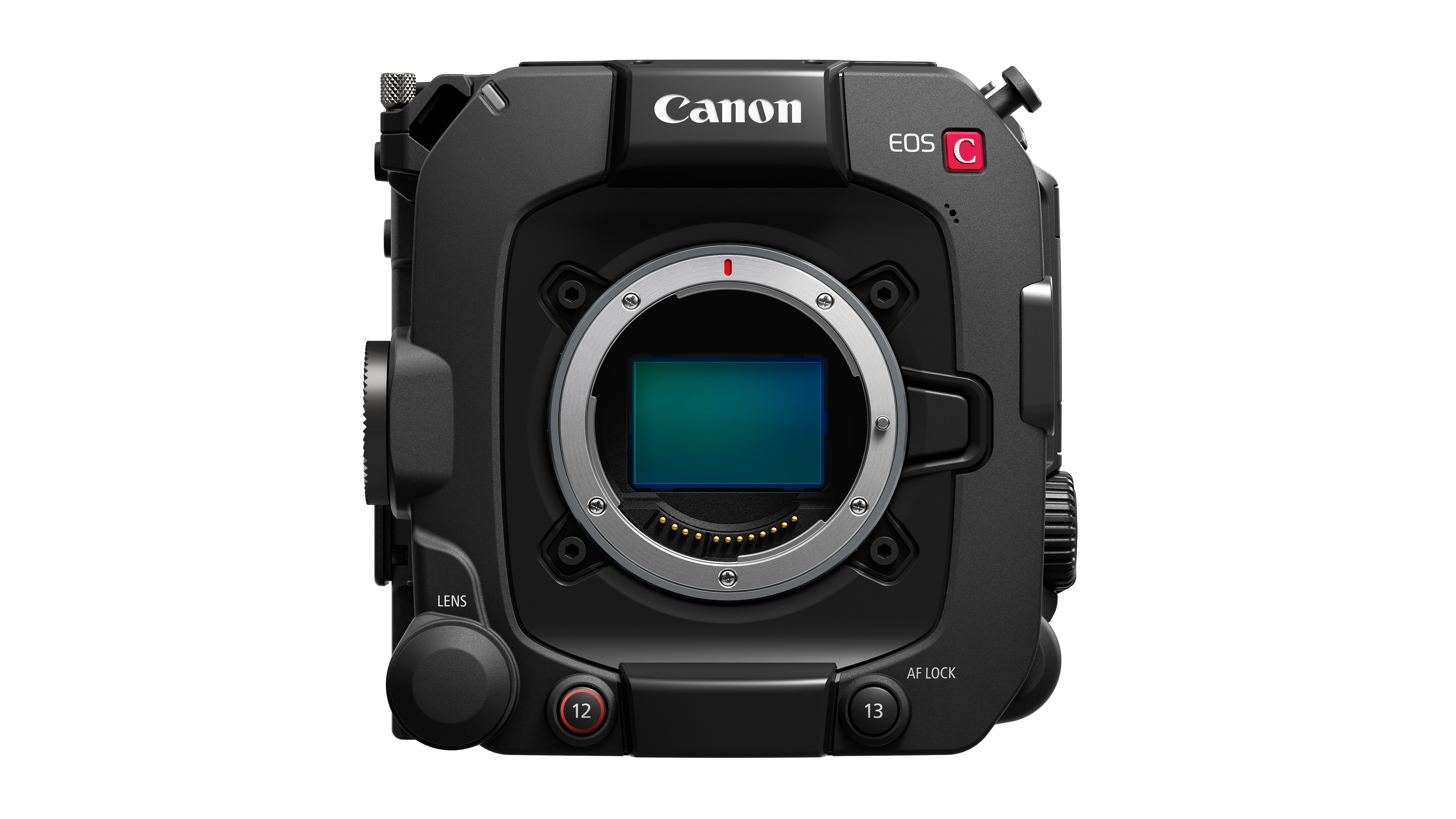 Die Canon EOS C400 vor einem weißen Hintergrund