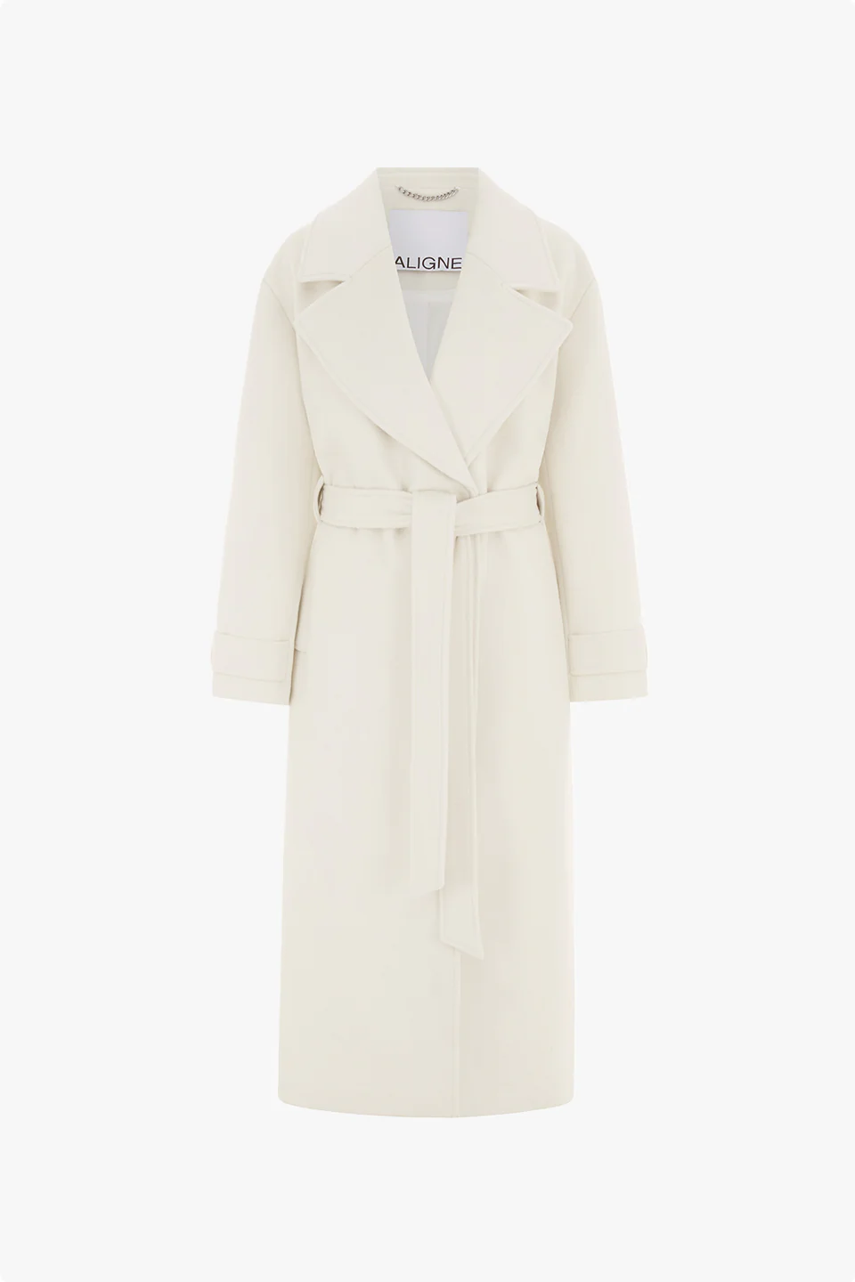 An image of an Aligne wrap coat.