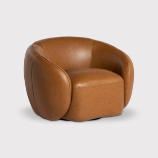 Baker and Stonehouse Gardin Brown Leather Swivel Chair