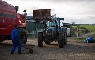 Pete's brakes fail and crashes into the barn