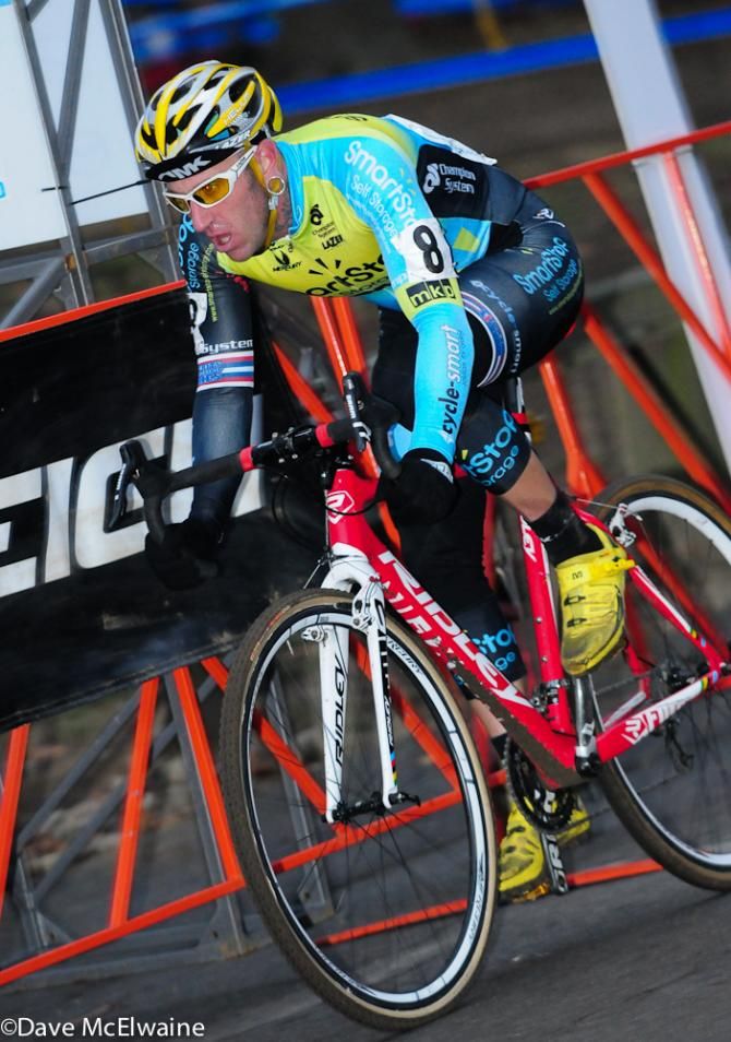 Adam Myerson (SmartStop/ Mountain Khakis) with one lap to go.