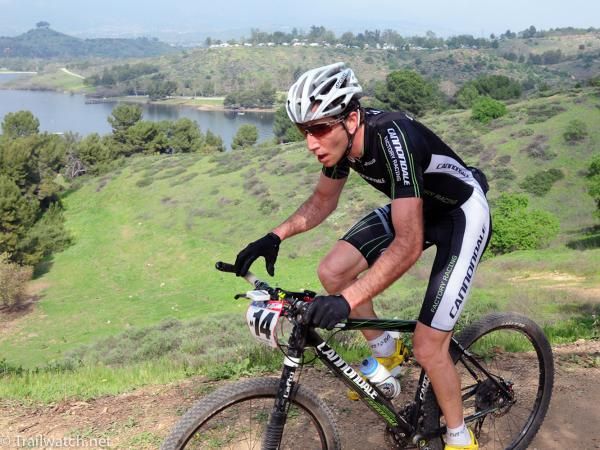 Jeremiah Bishop (Cannondale) riding third after leading earlier in the race