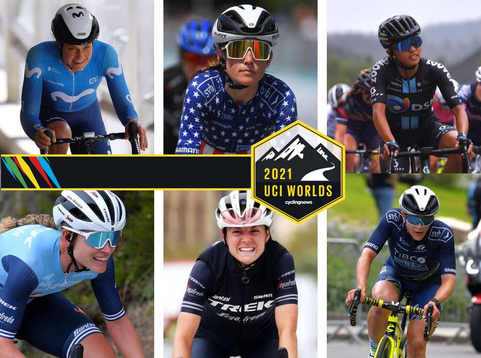 Composite image of six riders on USA Cycling&#039;s women&#039;s squad for 2021 World Championships