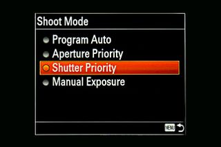 Shutter priority mode