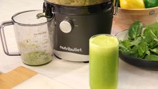NutriBullet Juicer with fresh green juice