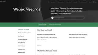 Cisco Webex Meetings support October 2022