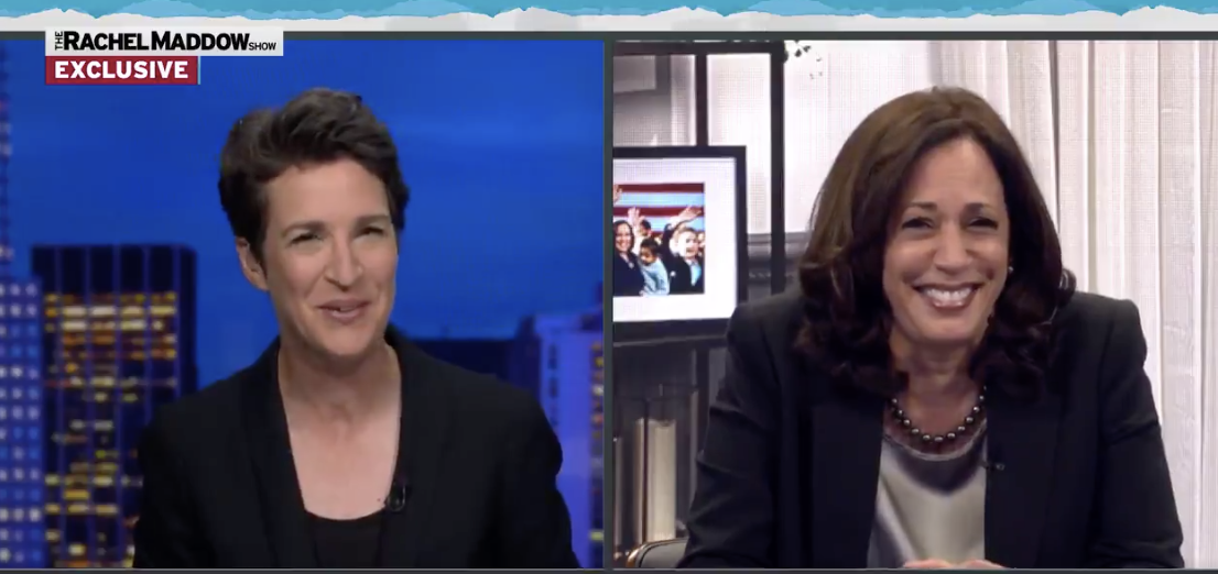 Rachel Maddow and Sen. Kamala Harris.