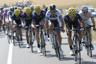 The Movistar team fought a losing battle in trying to bring team captain Alejandro Valverde back to the yellow jersey group following a mechanical