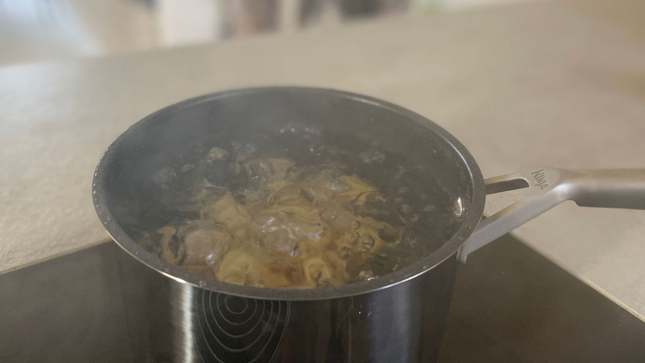 Boiling potatoes in the Ninja NeverStick Pan Set