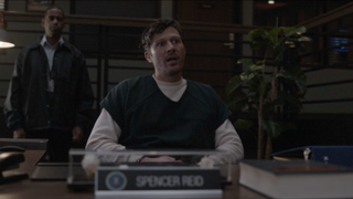 Zach Gilford as Voit with Spencer Reid Easter egg in Criminal Minds: Evolution Season 2x05