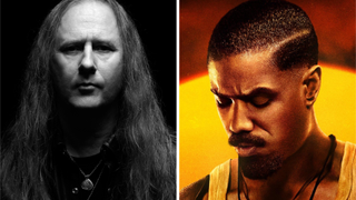 Jerry Cantrell in 2024, next to the poster for Sinners featuring Michael B. Jordan