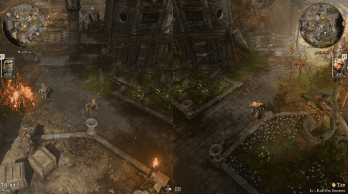 Baldur's Gate 3 dynamic split screen mode demonstration