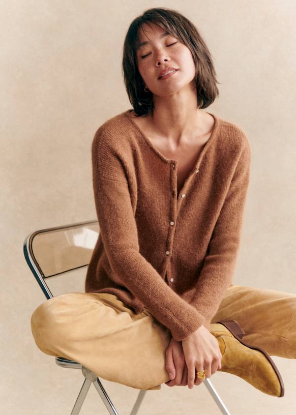 Gaspard Cardigan - Camel - Super Kid Mohair - S&amp;eacute;zane
