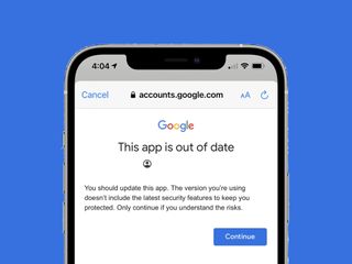 Google Gmail App Out Of Date Warning