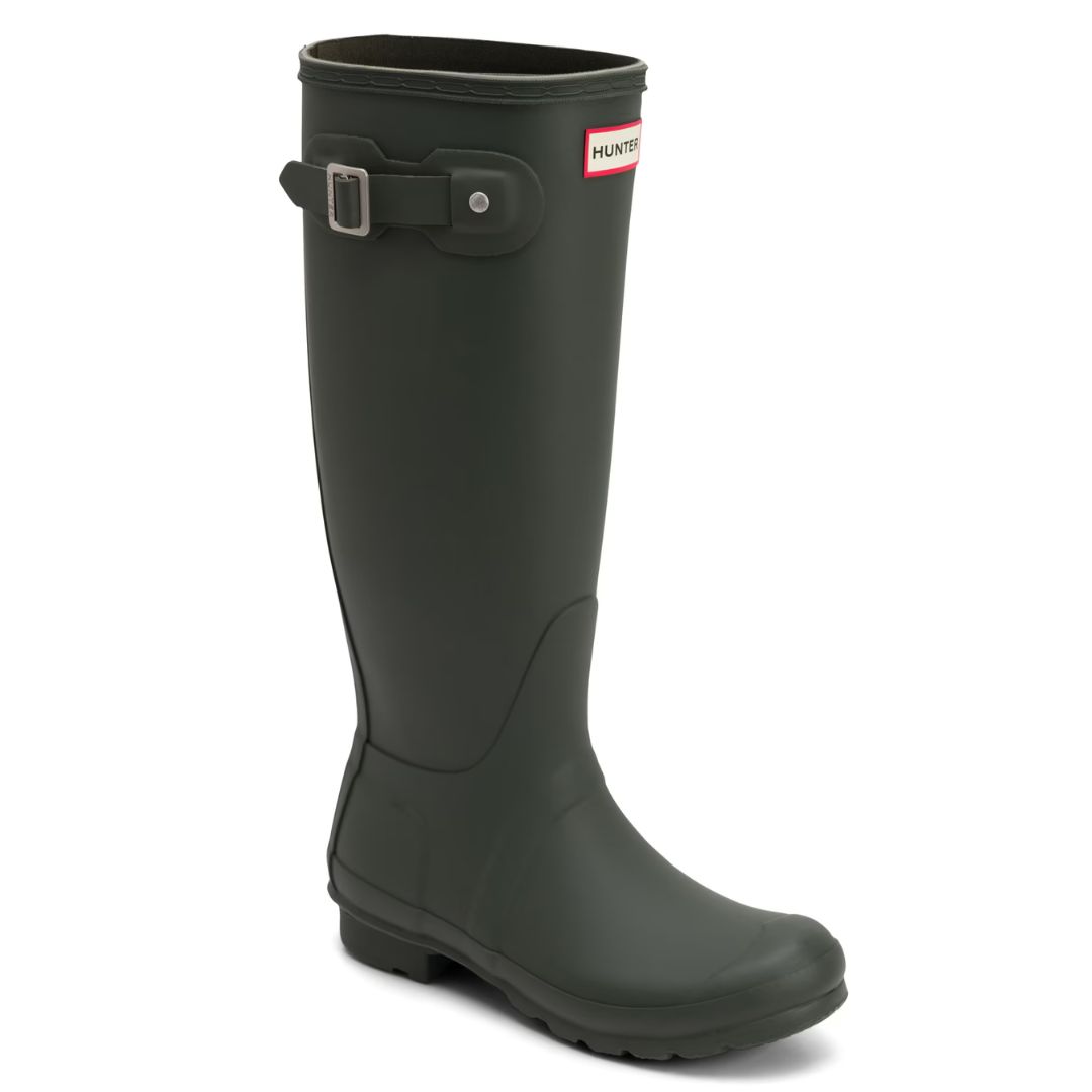 Hunter Original Tall Matt Wellies in Dark Olive
