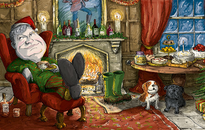 Ultimate Christmas Day food - Illustration by Sholto Walker