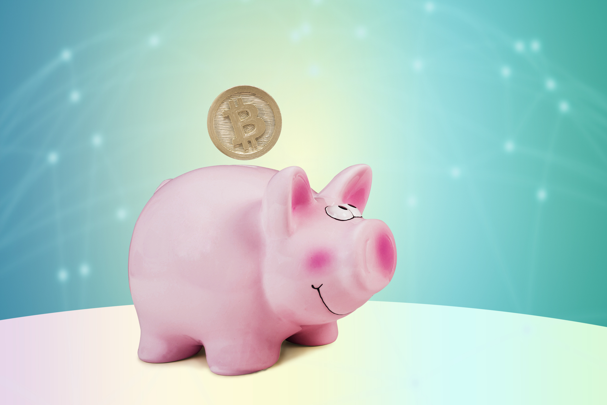 Piggy bank with crypto