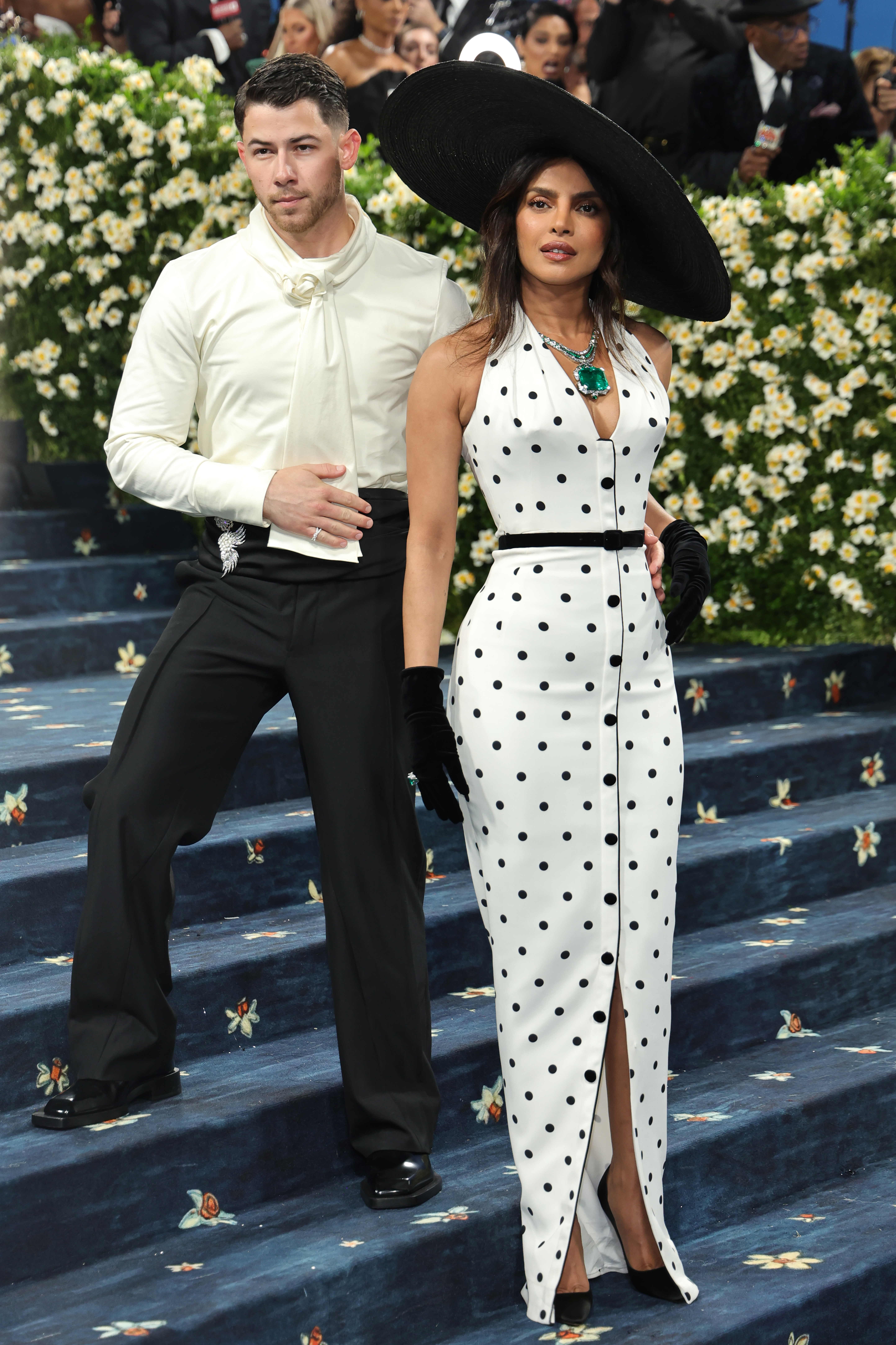 Nick Jonas and Priyanka Chopra attend the 2025 Met Gala Celebrating "Superfine: Tailoring Black Style" at Metropolitan Museum of Art on May 05, 2025 in New York City. (Photo by Savion Washington/Getty Images)