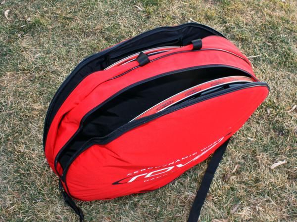 The included double wheel bag is unusually robust