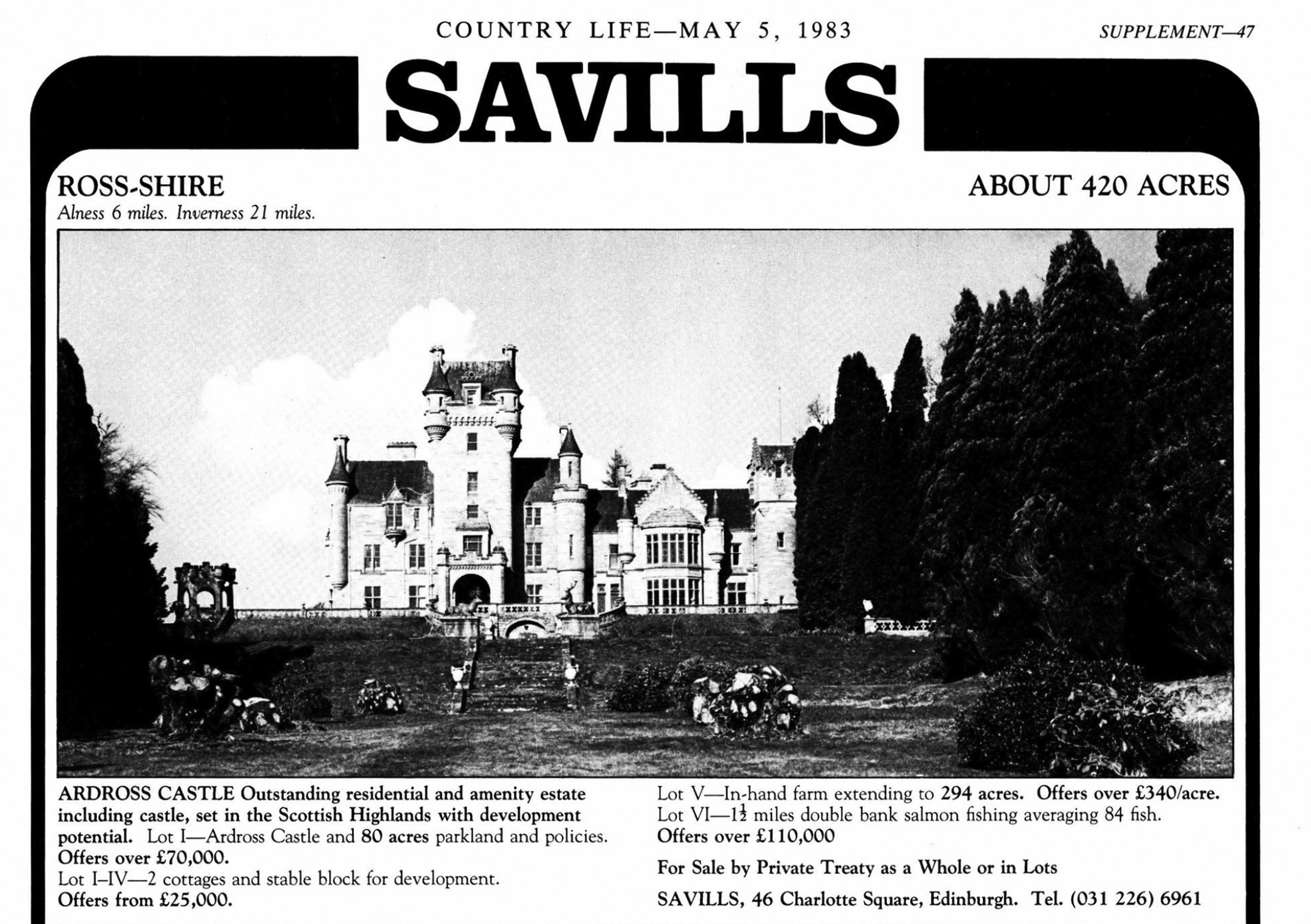 Ardross Castle advert