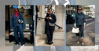London Fashion Week Street Style Trends 2024 attendees wearing double denim