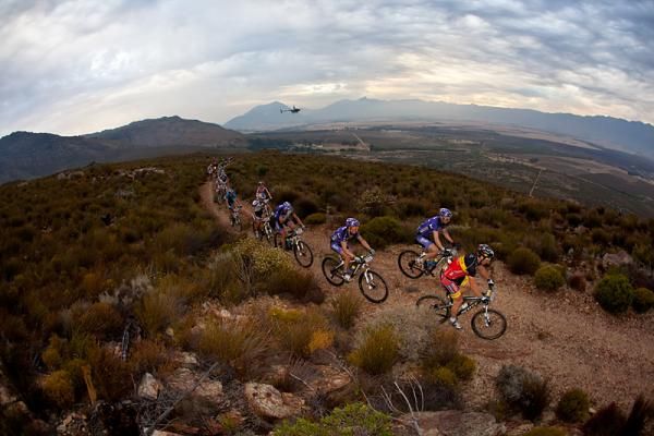 Nicolas Vermeulen of Versluys-Evenza leads the pack up the first climb