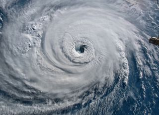 A satellite image of Hurricane Florence off the U.S. coast in 2018.