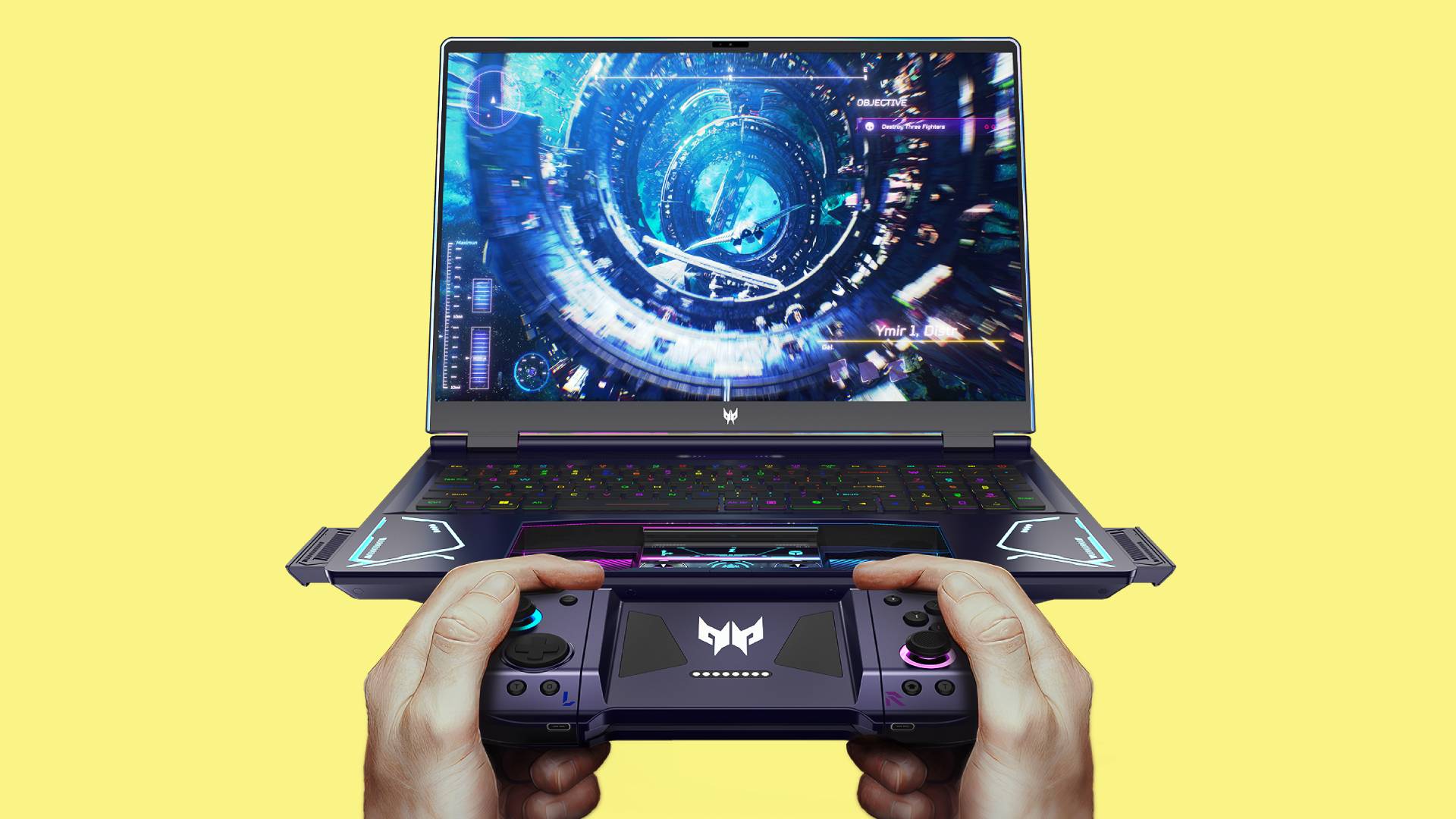 Acer's new gaming laptop concept has a pop-out gamepad that splits into two like a Switch controller