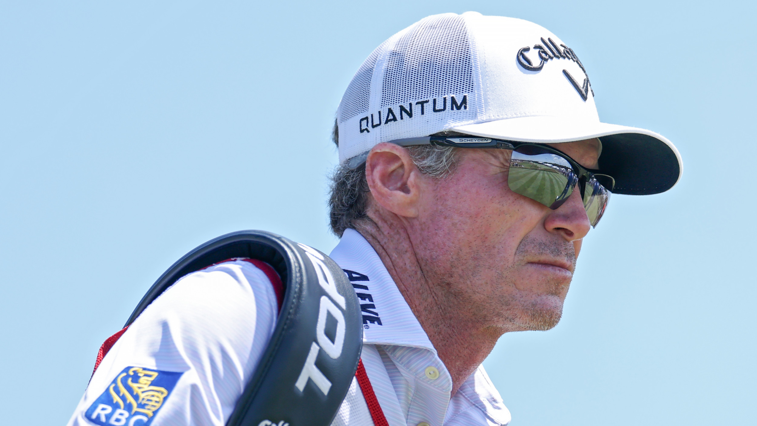 Travis Perkins, caddie of Sam Burns, at the US Open 2026