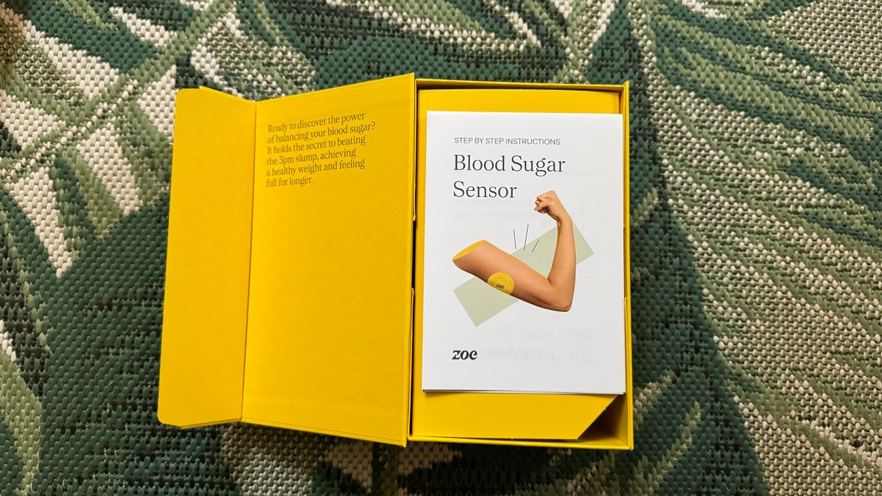 Zoe's blood sugar sensor kit, boxed