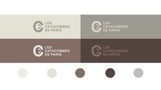 Les Catacombes des Paris logo in four different colours