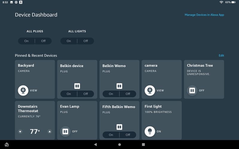 Amazon Alexa Device Dashboard
