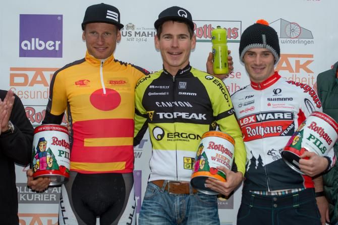 Elite men's podium: Urs Huber, Robert Mennen and Markus Bauer