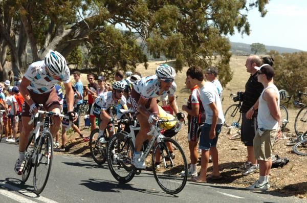 Dimitri Champion (AG2R La Mondiale) and a teammate struggle on the climb