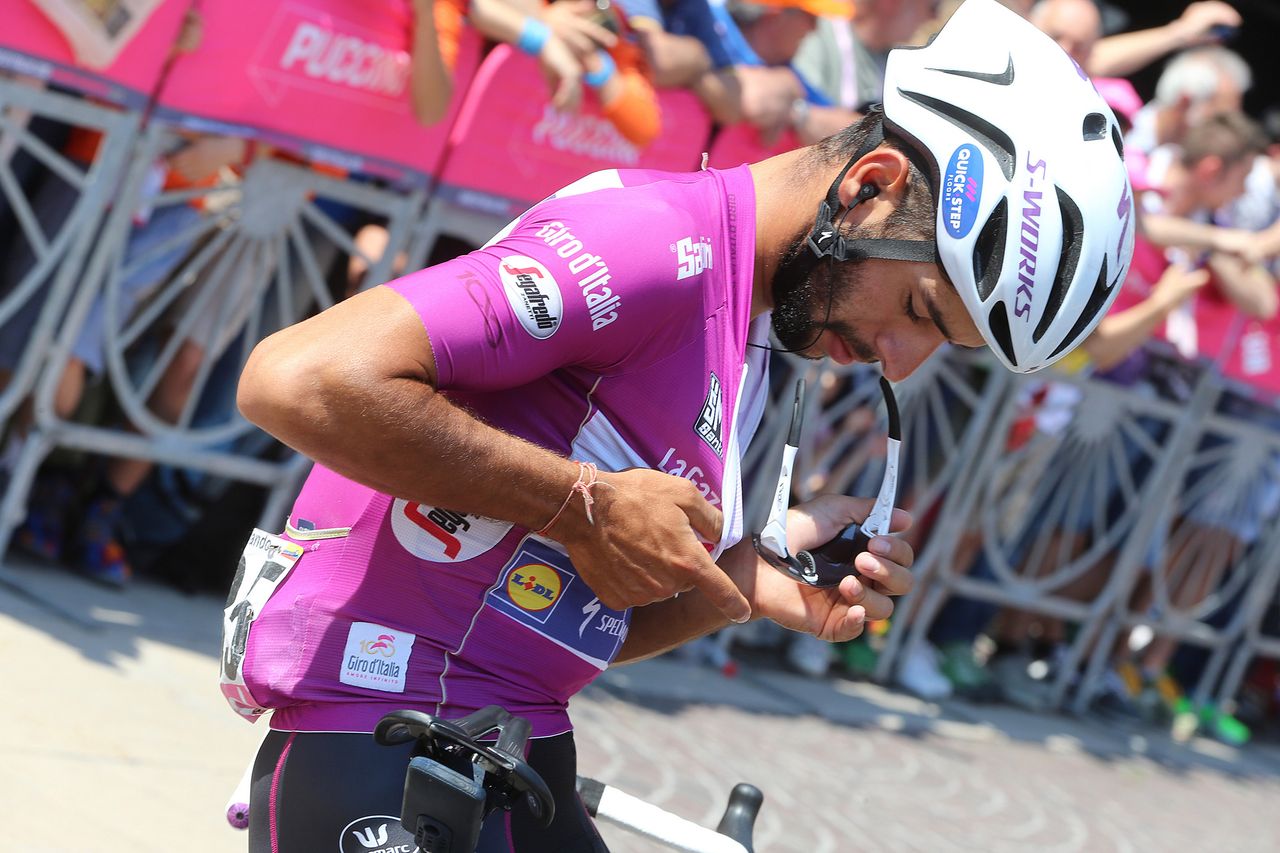 Points classification leader Fernando Gaviria ahead of stage 20 of the Giro d'Italia