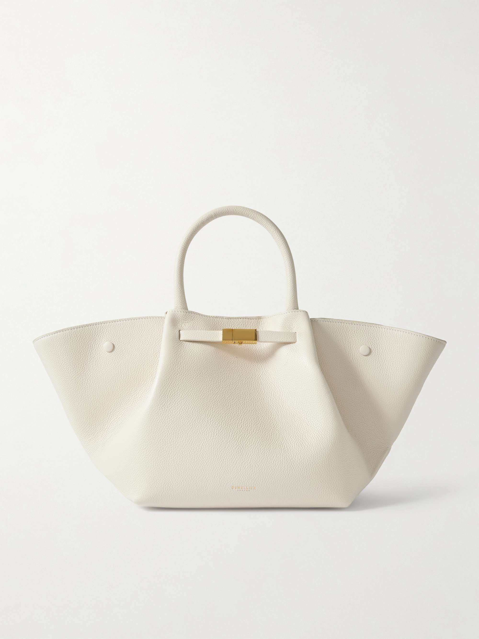 New York Midi Textured-Leather Tote