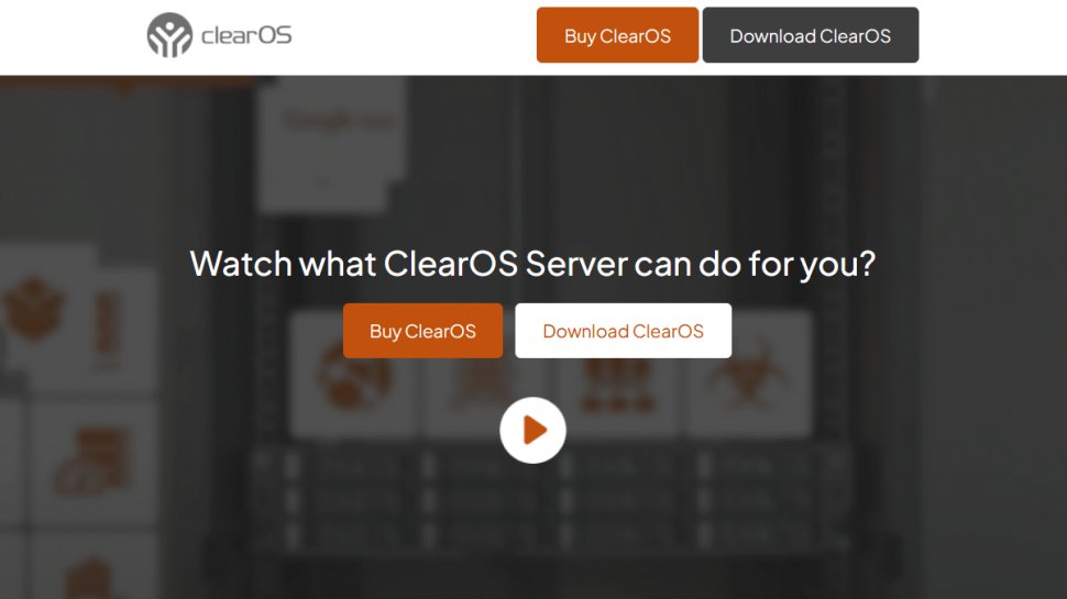 ClearOS website screenshot (August 2025).