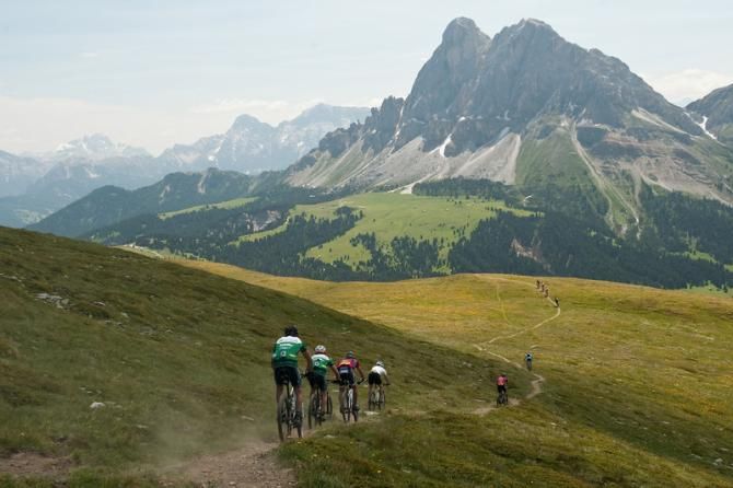Racers on course during stage 3 of the TransAlp