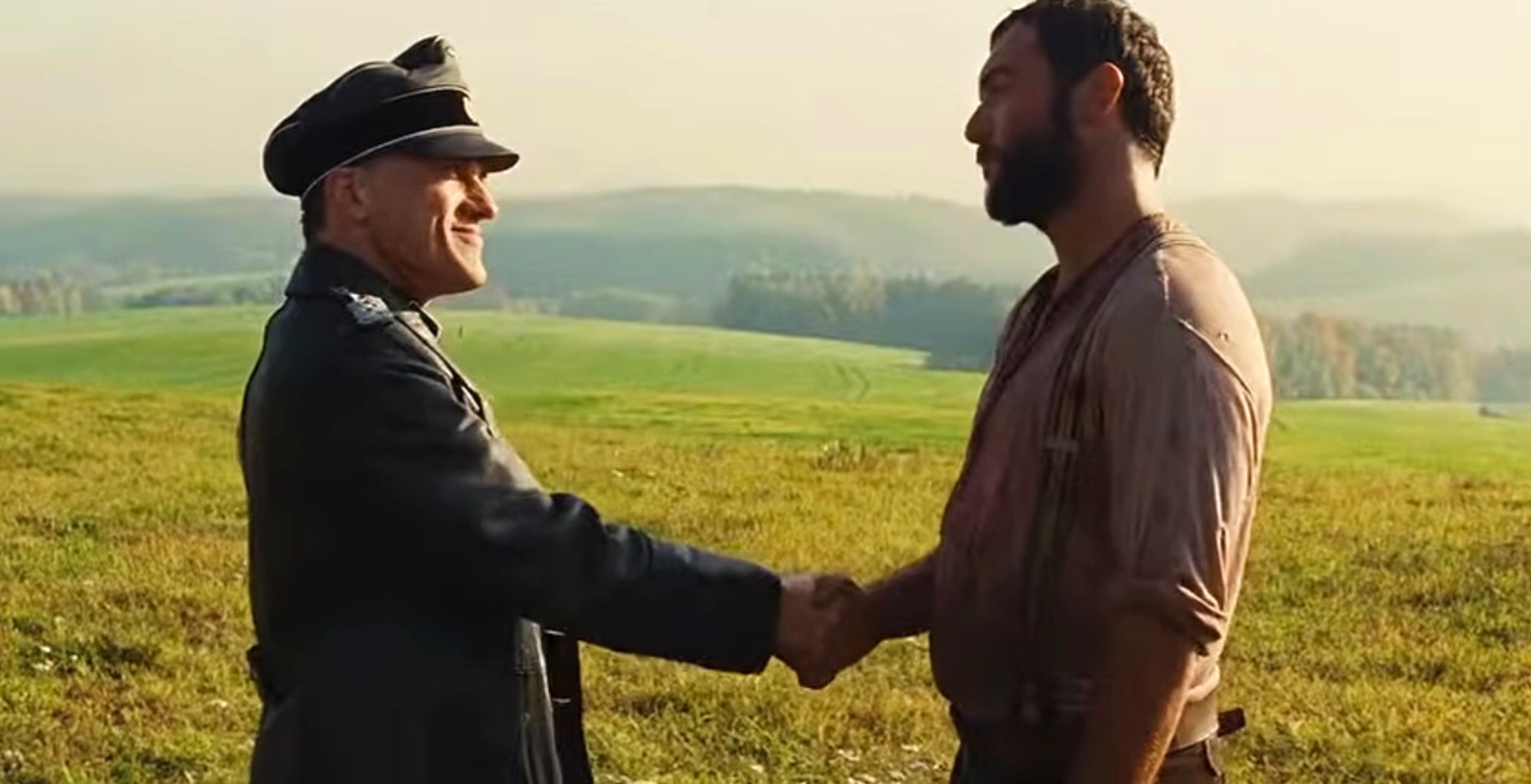 Christoph Waltz shaking hands in Inglourious Basterds