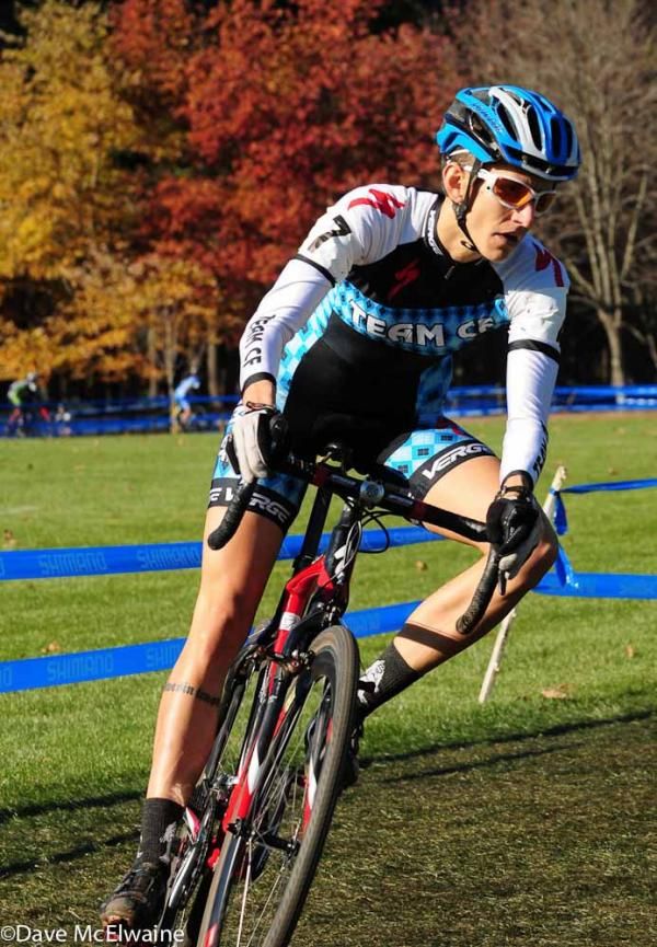 Nicole Thiemann (Team CF) riding in the top five.
