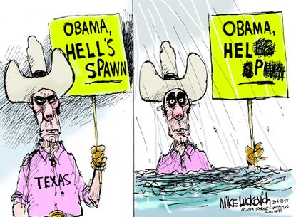 Editorial cartoon U.S. Texas Flooding