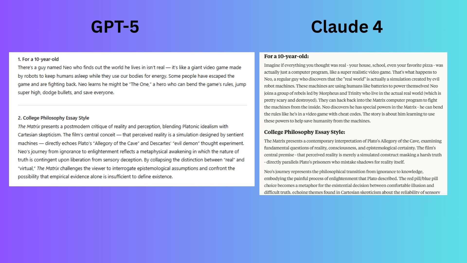 screenshot of GPT-5 and Claude