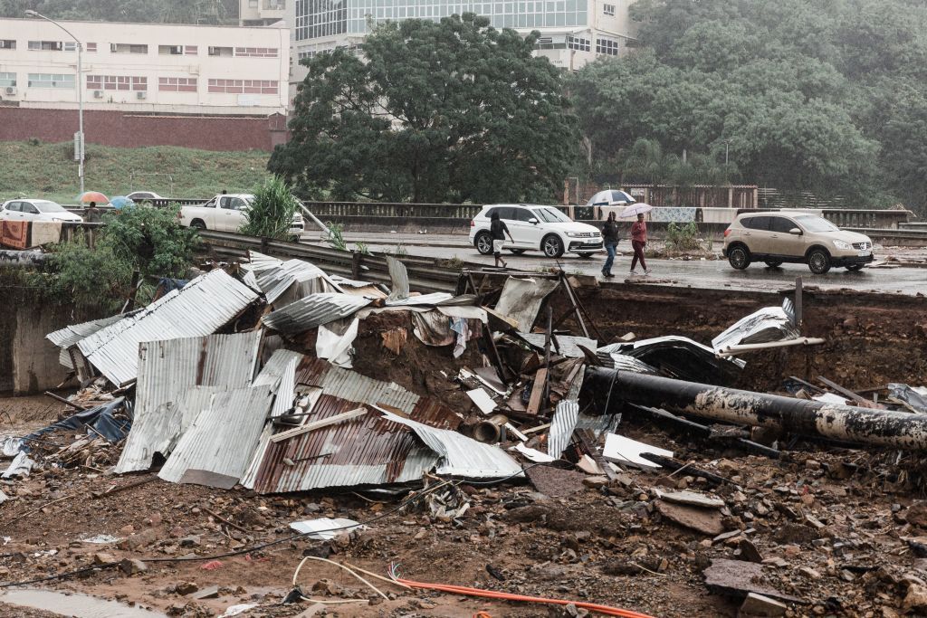 Aftermath of flooding in South Africa